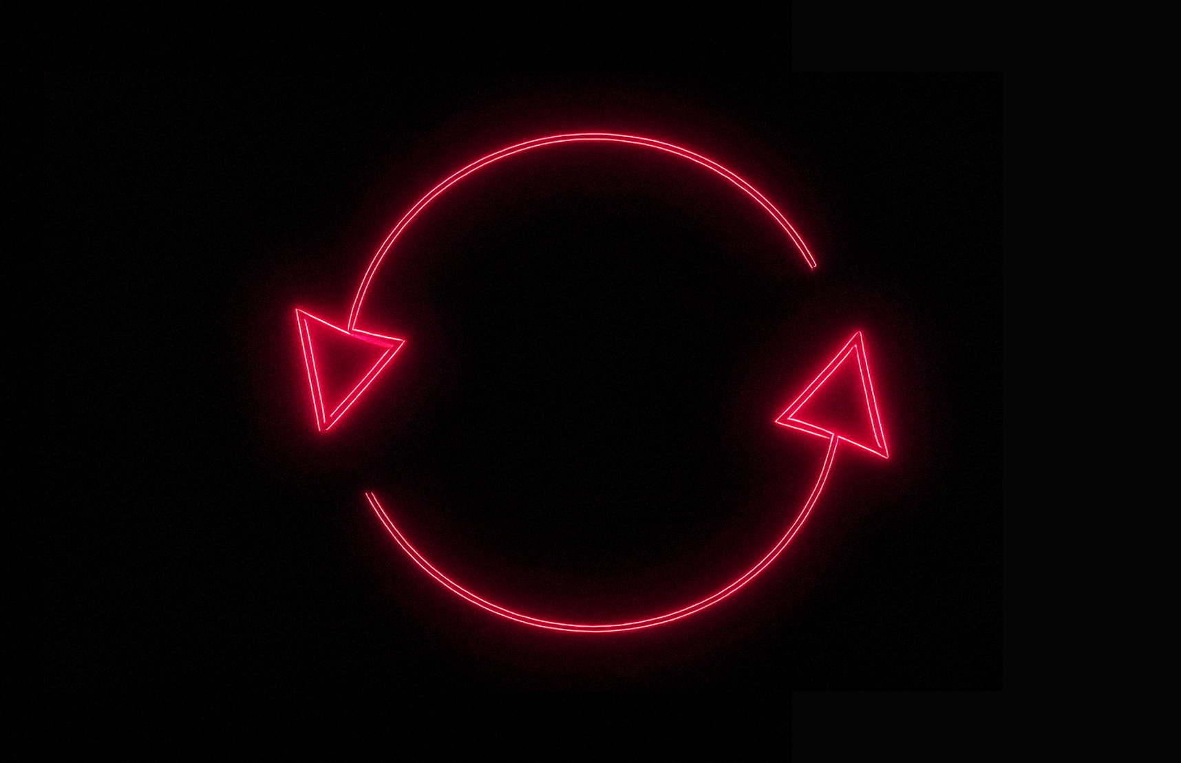 Red neon arrows in a circle