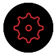 Red neon gear icon