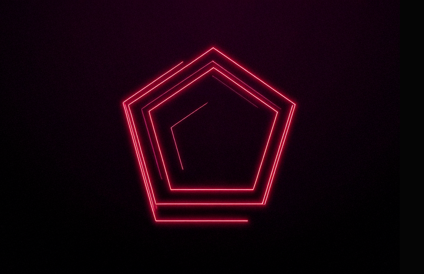 Red neon hexagon