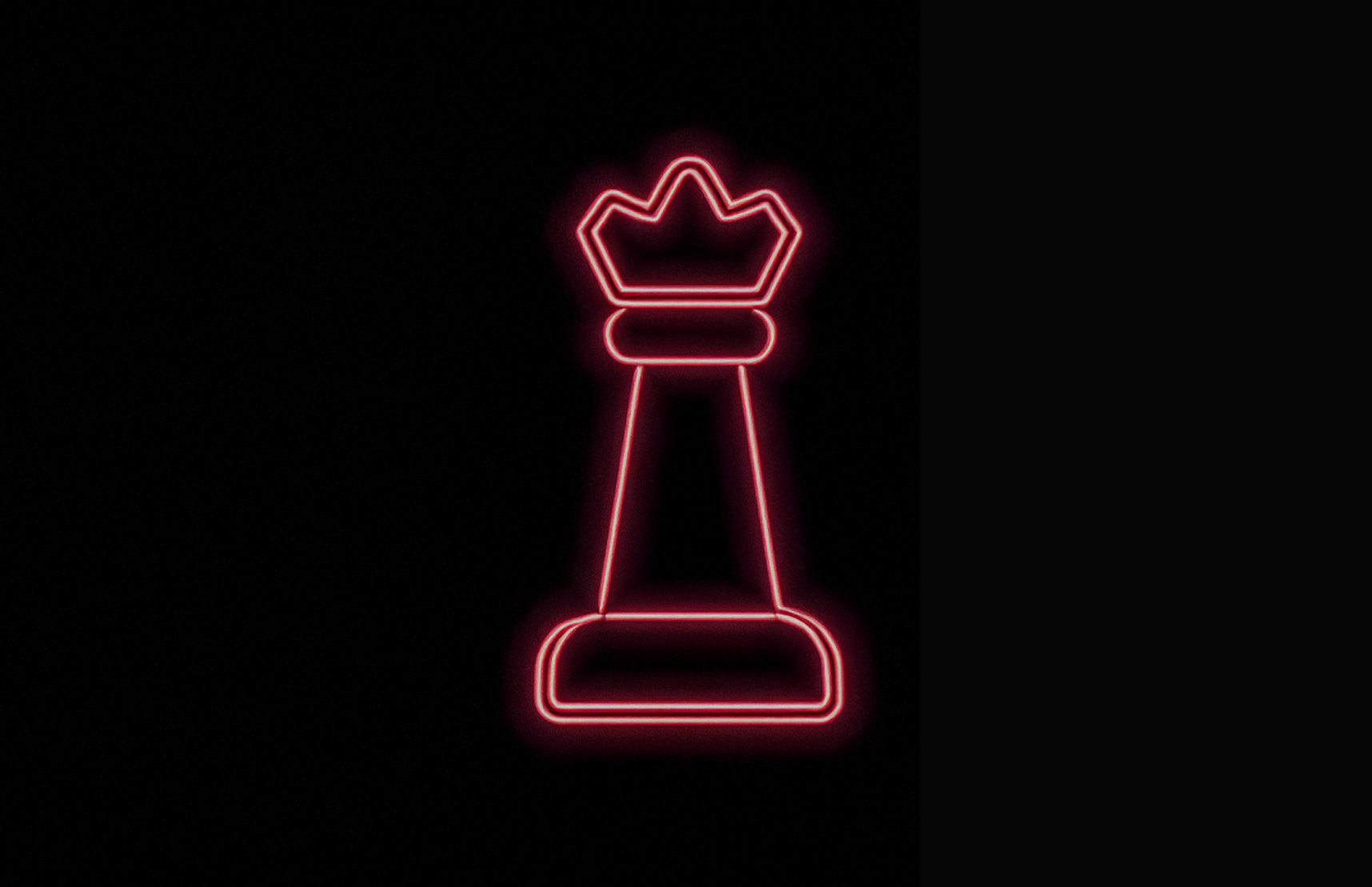 Red neon queen chess piece